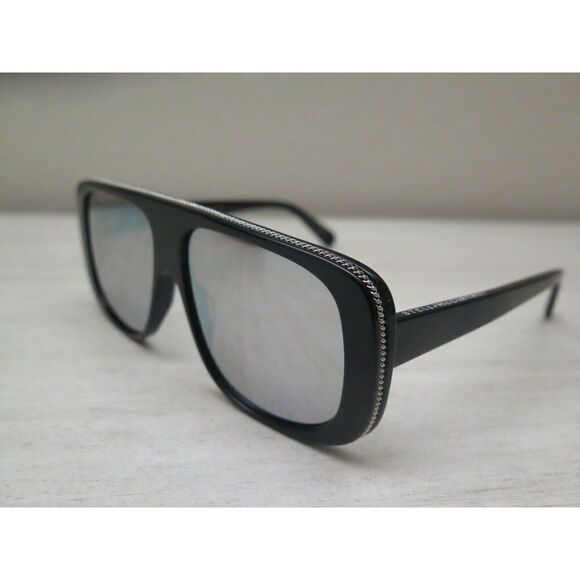 Stella McCartney SC0092S 001 Women's Black/Silver Mirror Lens Sunglasses $270+ - Picture 10 of 12